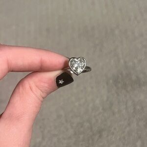 Heart-Shaped Silver Ring